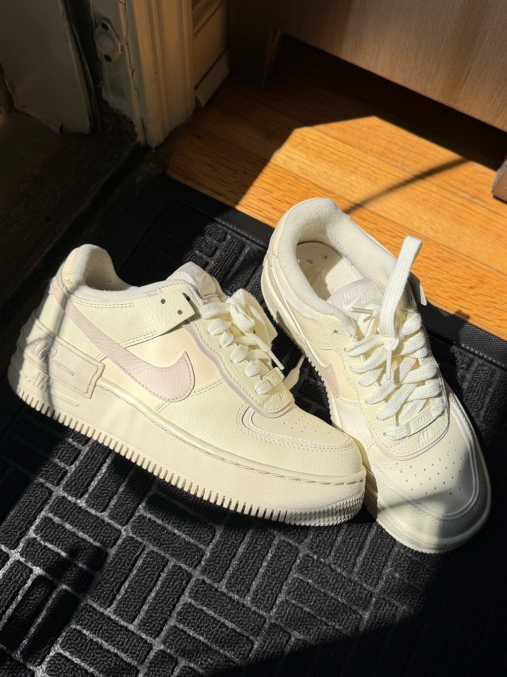 Nike Air Force 1 Shadow Sneakers in Cream